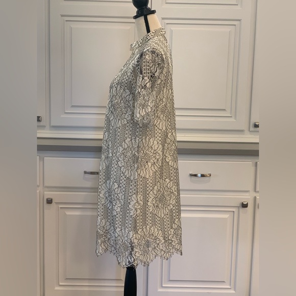 Socialite ~ Boho Stitching Dress Keyhole Front & Back Raw Hem Size Medium - Picture 11 of 17